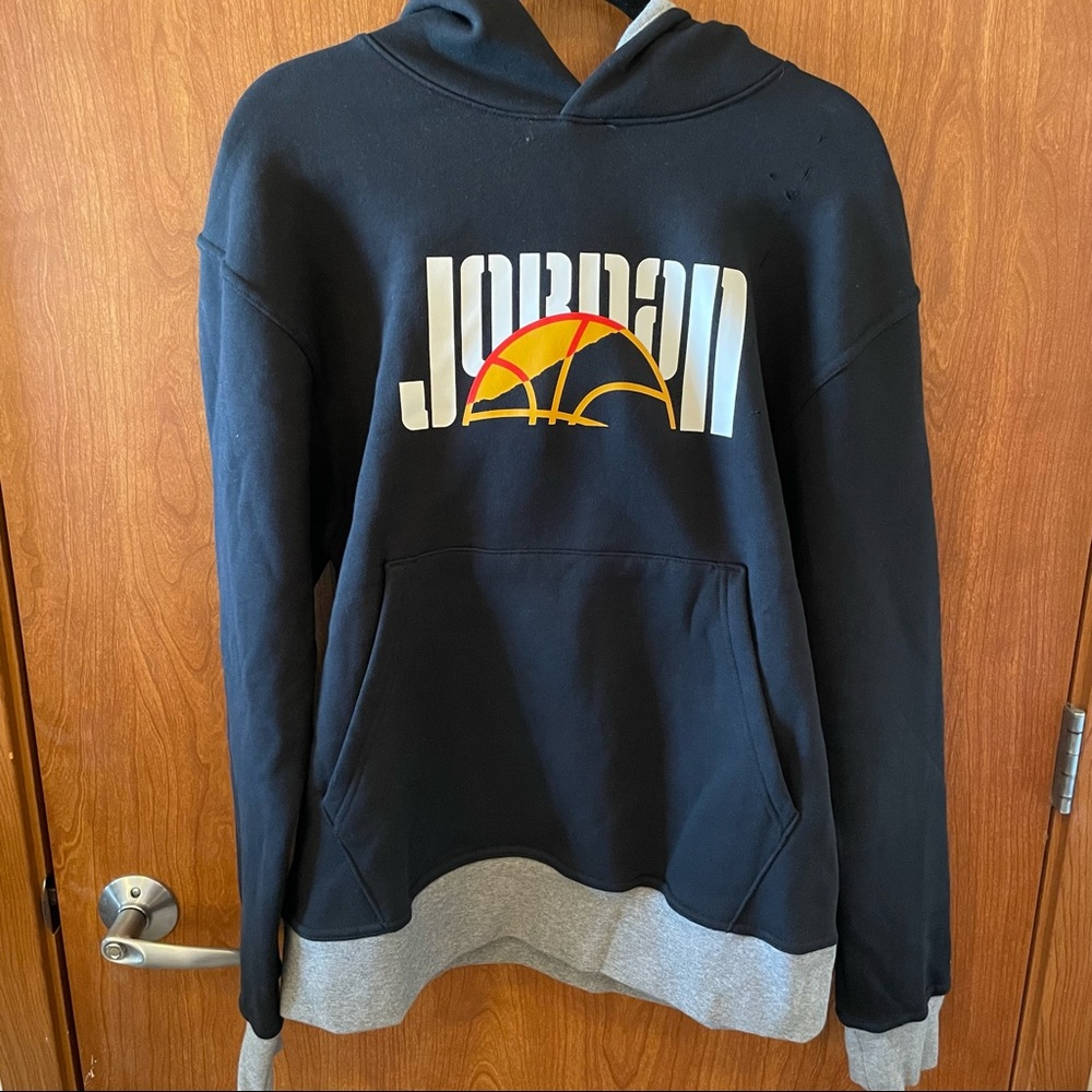 NWT Men’s Black Nike Air Jordan Fleece Hoodie Sweatshirt Size Medium